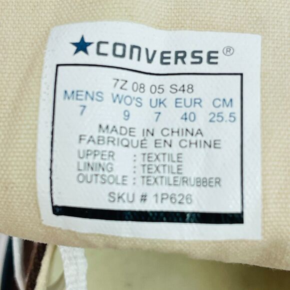 Converse Chuck Taylor All Star Canvas High Top Brown Sneakers Vtg 05' Sz M 7W 9 - Picture 9 of 10